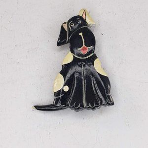 Black White Dog Puppy Spotted Magnet Fridge Kitchen